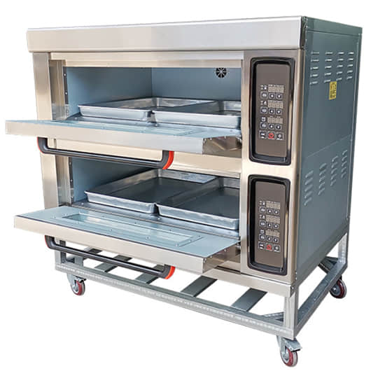 KW-DDKX2-4 Electric Baking Ovens Two Deck with Four Baking Pans